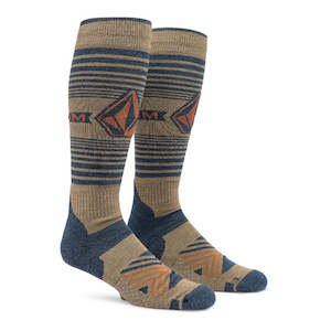 Riding Socks: Volcom men’s Horizon Wool Blend OTC Sock - Chestnut Brown
