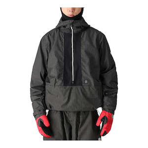 Outerwear: 686 Men’s Ghost 2.5L Anorak 2025 - Black Grid Colorblock