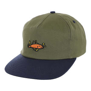 Krooked: Krooked Mermaid Fish Snapback - Olive/Navy