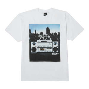 Clothing: HUF Midnight Radio Tee - White