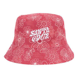 Accessories: Santa Cruz Youth Vibes Repeat Reversible Bucket Hat - Rose