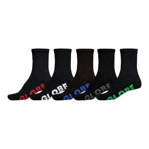 Globe Stealth Crew Sock 5 Pack - Black