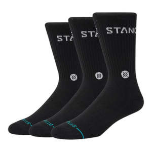 Stance Origin 3 Pack Crew Sock - Black