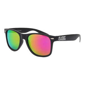 Sunglasses: ALC Brushed Sunglasses - Black/Pink