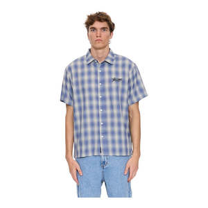 Shirts: Thrills Heavy Static Cropped Shirt - Royal Cream