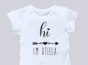 Products: Personalised Baby Onesie . Hi I'm . Cheeky Monkeys