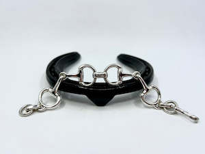 Snaffle Bit Bracelet | Large w Black Diamonds