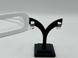 Earrings: Plain Huggie Earrings | Sterling Silver