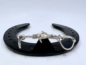 Hunt Whip Stockpin | Small | with Jumping Horse