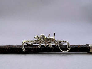 Stockpins: Hunt Whip Stockpin | Large | with Hound Couple