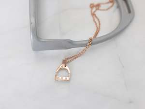 Stirrup Pendants: SMALL Stirrup Pendant | 3 Diamonds