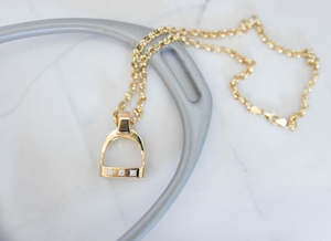 LARGE Stirrup Pendant | Diamonds