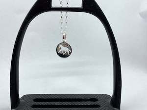 Dressage Pendants: Dressage Horse Cut Out Disc Pendant