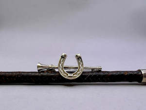 Horn with Horsehair Horseshoe Stockpin