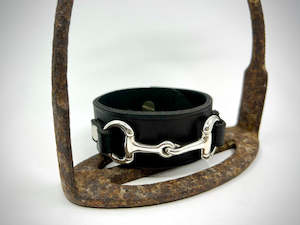 Jumbo Snaffle and Leather Cuff Bracelet