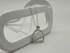 Fine Mini Stirrup Pendants: FINE Stirrup Pendant and Chain Set