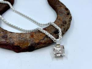 Gemstone Pendants: Square Clear Quartz Pendant
