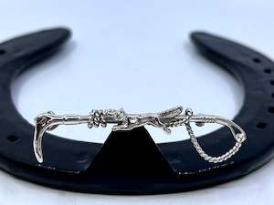 Hunt Whip Stockpin | Small | with Running Fox