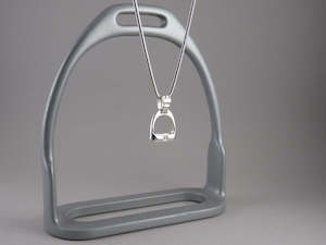 SMALL Stirrup Pendant | with Diamonds