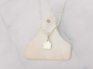 Pendants: Small Cow Ear Tag Pendant and Chain Set