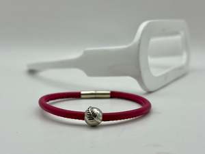 Round Leather Bracelet | with Silver Fern Charm