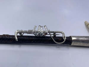 Hunt Whip Stockpin | Large | with Double Horseshoe