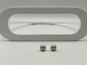 Earrings: Pink Freshwater Button Pearl Earrings | Small 7mm
