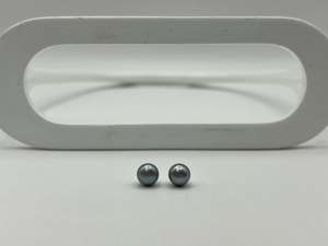 Earrings: Grey Freshwater Button Pearl Earrings | Small 7mm