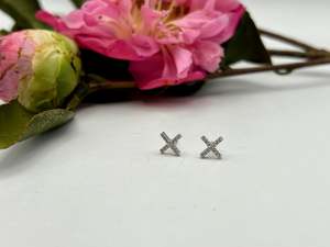 Earrings: Kiss Stud Earrings | Cubic Zirconia