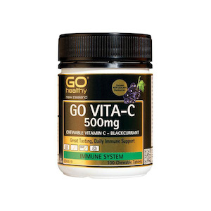 Go Healthy: Go Healthy Vita-C 500mg B/Currant 100 Chew