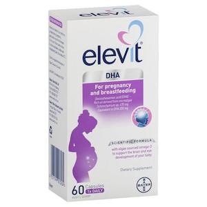 Elevit And Menevit: Elevit DHA for Pregnancy and Breastfeeding 60 capsules