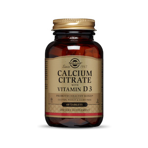 Solgar: Calcium Citrate With Vitamin D3 60 tablets