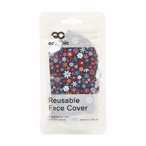 Reusable Face Cover Adults - Black Ditsy