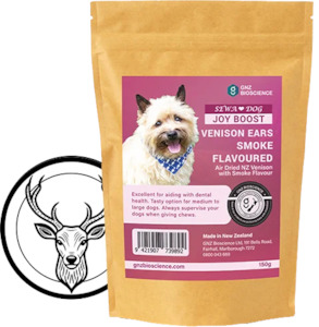 Pets: GNZ Venison Ears-Smoked 150g