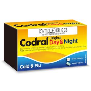 Pharmacy: Codral Cold & Flu Original Day & Night PSE 24 Tablets (Pharmacist Only)