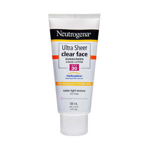 Sunscreen: Neutrogena Ultra Sheer Clear Face Lotion SPF30 88ml