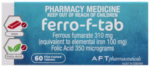 Supplements And Superfoods: Ferro-F-Tab 310mg 60 Tablets