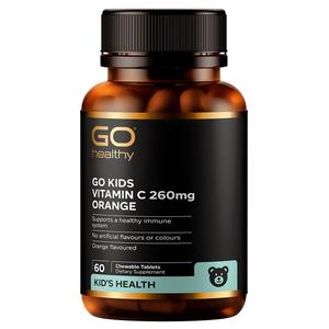 Supplements And Superfoods: GO Healthy Kids Vitamin C 260mg Orange 60 Chewable Tablets