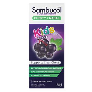 Sambucol: Sambucol Black Elderberry Kids Chesty + Nasal Soothing Syrup 120ml