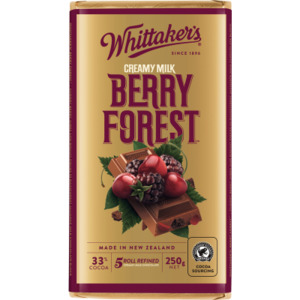 Pharmacy: Whittaker's Berry Forest Creamy Milk Chocolate Block 250g