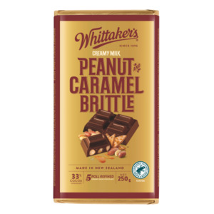 Pharmacy: Whittaker's Peanut Caramel Brittle Creamy Milk Chocolate Block 250g