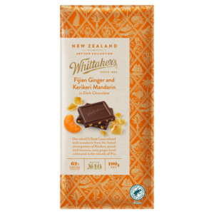 Pharmacy: Whittaker's Fijian Ginger & KeriKeri Mandarin Chocolate Block 100g