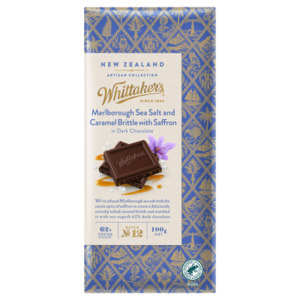Pharmacy: Whittaker's Marlborough Sea Salt & Caramel Brittle With Saffron Chocolate Block 100g