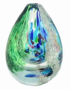Homepage Collection: Glass Blown Teardrop Vase Infused Pet Ashes
