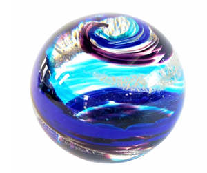 Homepage Collection: Glass Blown Spiral Piece Infused with Pet Ashes