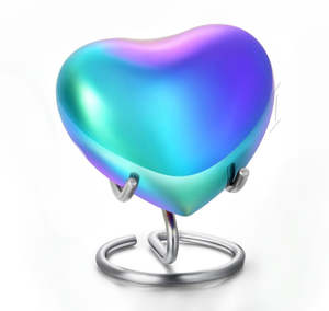 Beautiful Rainbow Love Heart Pet Ashes Urn