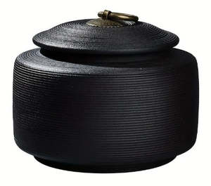 Urns: Black Pet Cremation Urn For Ashes