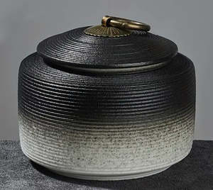 Urns: Black Dog Cremation Urn For Ashes