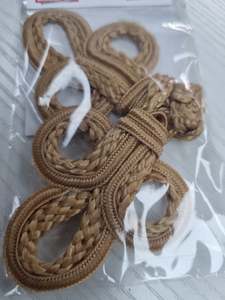 Domes Snaps: Chinese Knot Frog Closures 14cm Tan