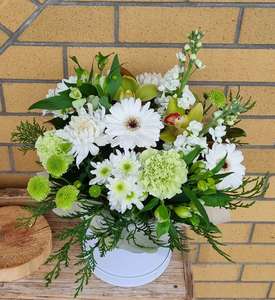 Cherrywood Signature Hat Box – Whites and Greens